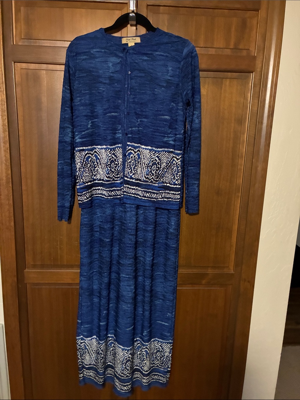 RAFAEL Blue Sleeveless Dress with Long Sleeve Jacket Set